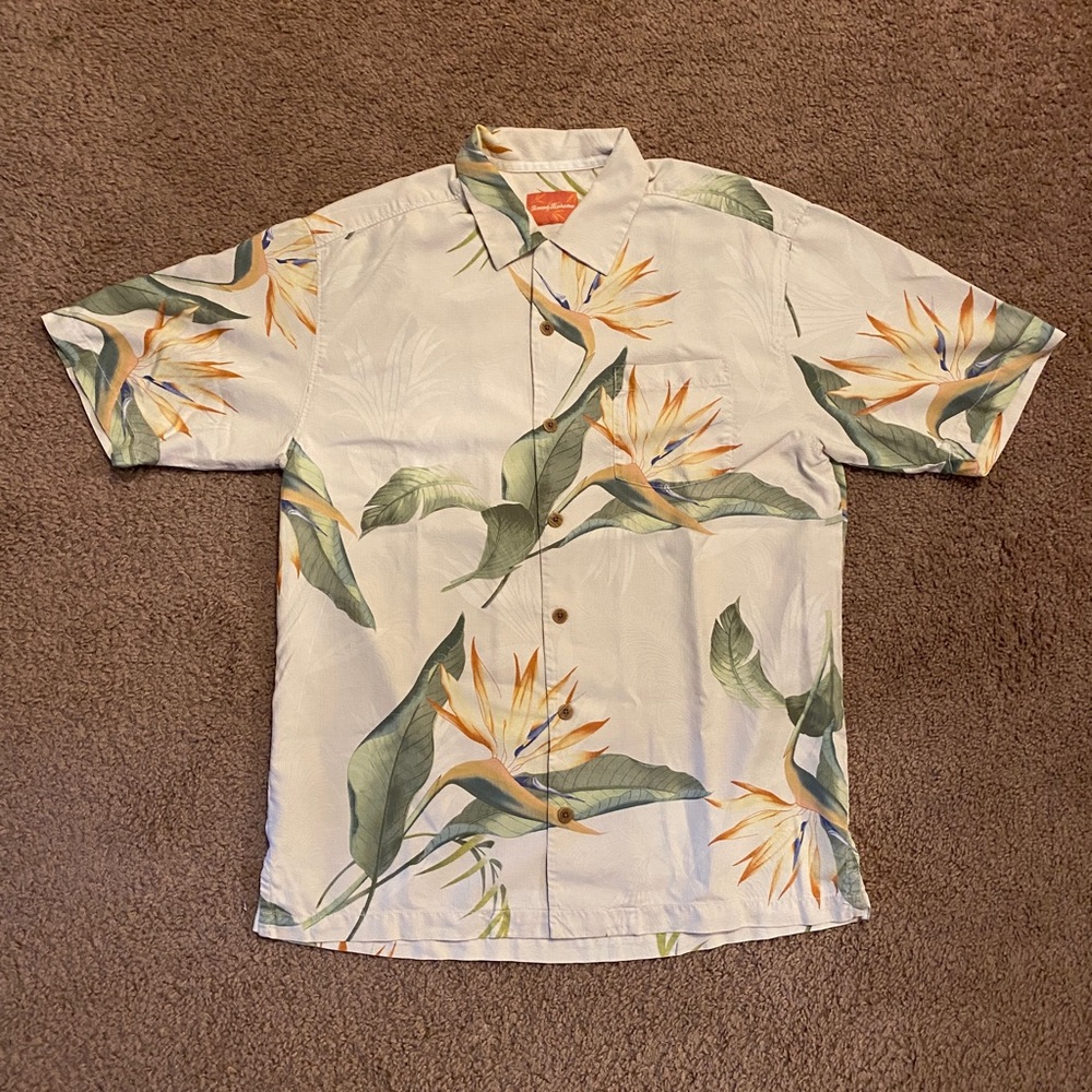 Tommy Bahama Birds of Paradise Hawaiian Shirt 100% Silk